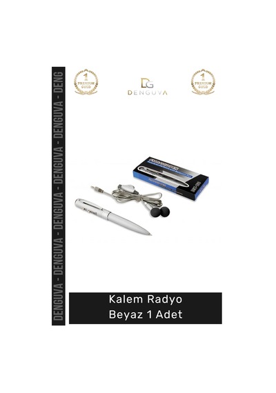 Kalemradyo Taşınabilir Fm Mini Ergonomik Şık Tasarım Portatif Estetik Modern Ses Kalem Radyo Beyaz
