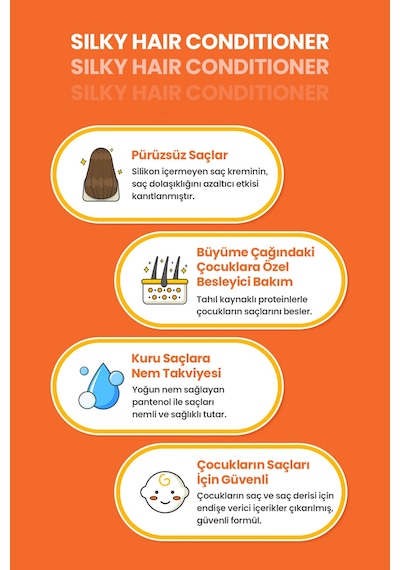 Çocuklar İçin Dolaşma Önleyici Nemlendirici Saç Kremi Atopalm Silky Hair Conditioner Kids