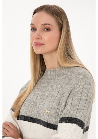 U.s. Polo Assn. Kadın Gri Melanj Kazak /triko 50314841-vr086 Grı Melanj