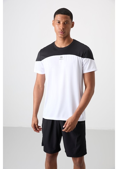 Tommy Life Beyaz Polyester Nefes Alan Dokulu İnce Esnek Standart Fit Erkek Performans T-shirt - 88386 Beyaz