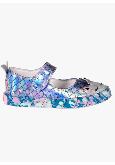 Denizkızı Hologram 3d Kız Çocuk Babet Sneakers Gri