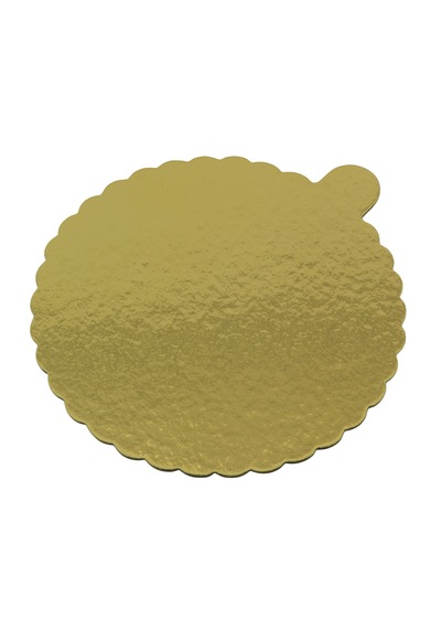 5 Adet Kulplu Sarı Yuvarlak Kalın Ekstra Dayanıklı Karton Pasta Altlığı 15 Cm Altın