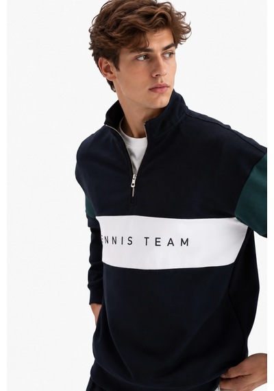 We&me Boxy Fit Gömlek Yaka Sporcu Erkek Sweatshirt Çok Renkli