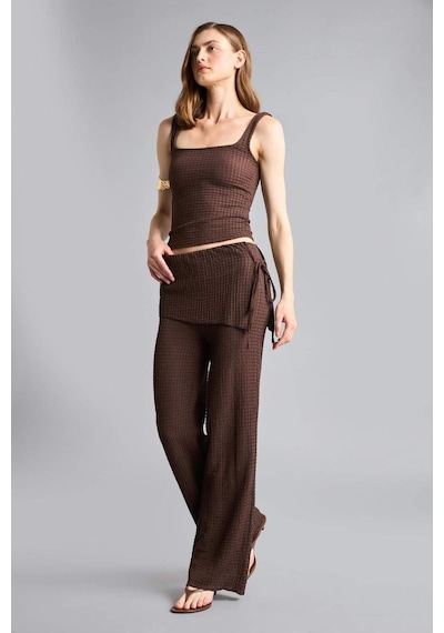 Defacto Wıde Leg Bürümcük Pantolon H4977ax26smbn341 Kahve-bn341