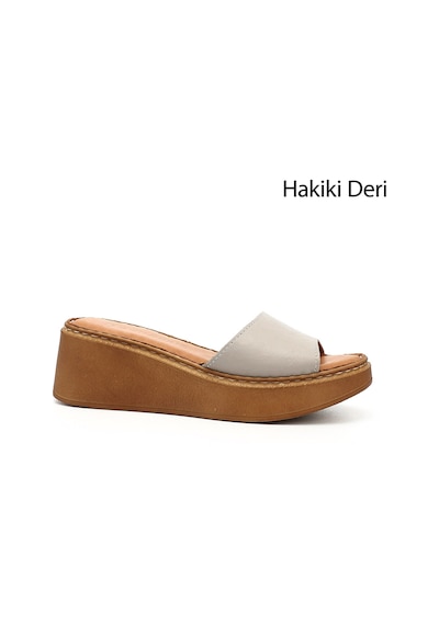 Gönderi(R) Gönderi R Kadın Krem Dolgu Taban Hakiki Deri Terlik Dyza69842265 Krem