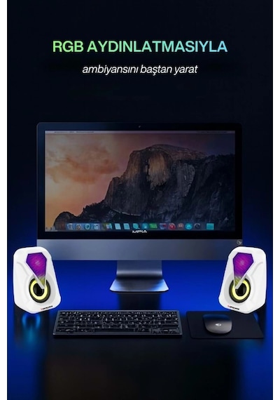 Sprange Sr-pn785 2.0 Rgb Işıklı Multimedia 5v 3w 2 Gaming Oyuncu Speaker -beyaz