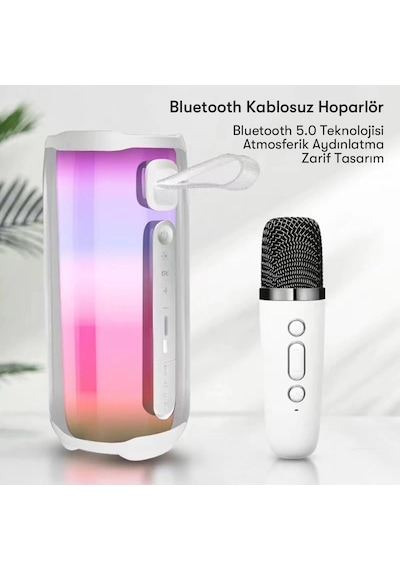 Pluse 5 Mikrofonlu Rgb Kablosuz Hoparlör - Siyah