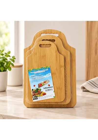 3 Parça Bambu Kesim Panosu