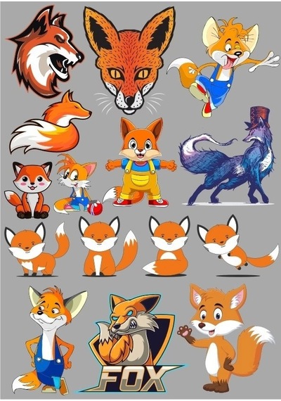 Tilki Sticker Set-3 15 Parça Telefon, Tablet, Defter, Laptop Sticker