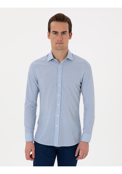 Pierre Cardin Erkek Mavi Gömlek Desenli 50303897-vr036 Mavi