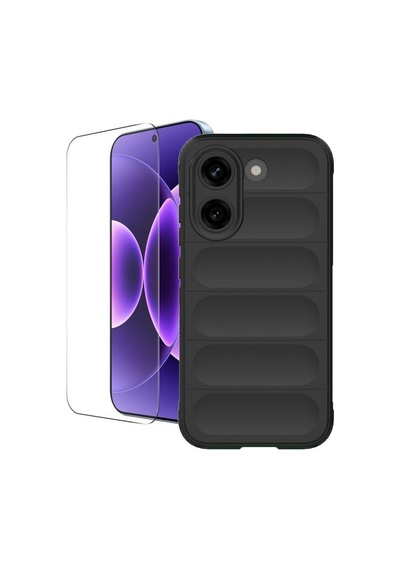 Teleplus Xiaomi X8 Pro 5g Kılıf Etnik Kamera Korumalı Kılıf + Nano Ekran Koruyucu Siyah