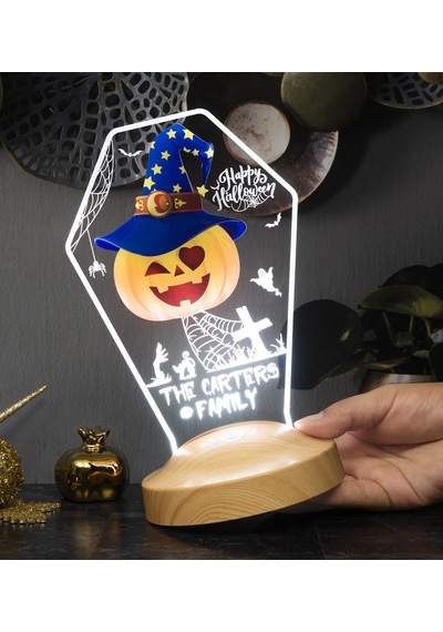 Halloween Şapkalı Bal Kabağı Cadılar Bayramı Hediyesi Led Lamba