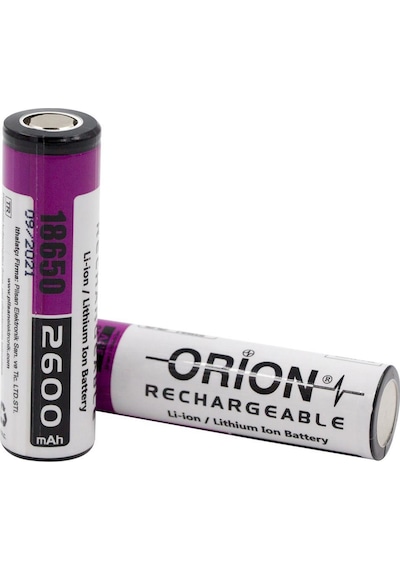 Orion 2600 mAh 3.7 V 18650 Li-Ion Şarj Edilebilir Pil