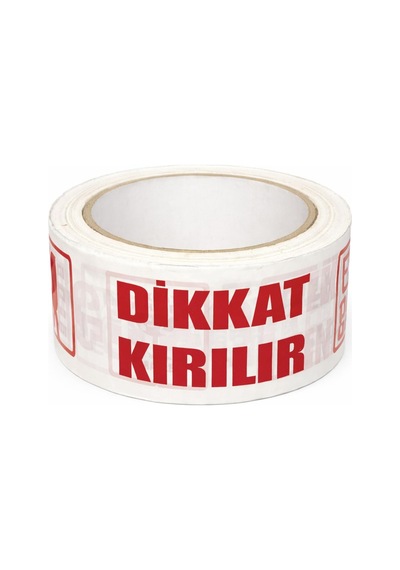 Dikkat Kırılır Koli Bandı 45x100 Mt Kırılabilir Ürünler İçin Uyarı Baskılı Güçlü Paketleme Bandı Diğer