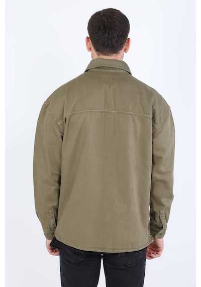 Erkek Oversize Jean Gömlek Haki 001