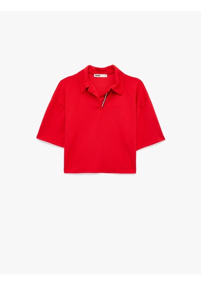 Koton Regular Fit Modal Kumaş Kısa Kollu Polo Yaka Tişört Kırmızı 6sak50239ek