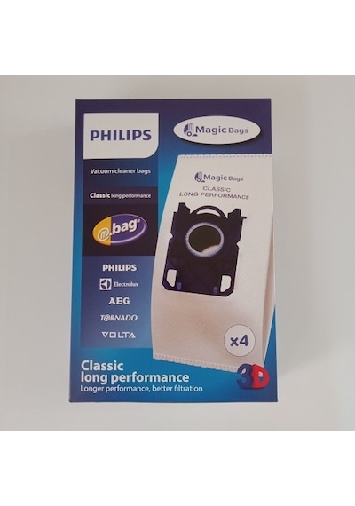 Philips Uyumlu M Bag 5 Katlı Toz Torbası 4'lü / SMS Torba ( Kutulu Ürün )