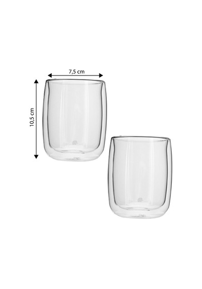 Jumbo Glory Double Wall 2'li Kase 400 Ml Şeffaf