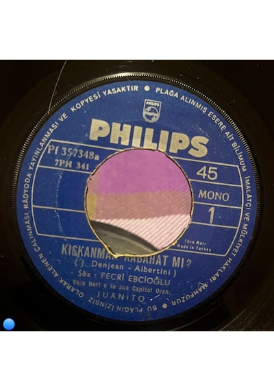 Juanito - Kıskanmak Kabahat Mi / Arkadaşımın Aşkısın Philips - Pf 357348