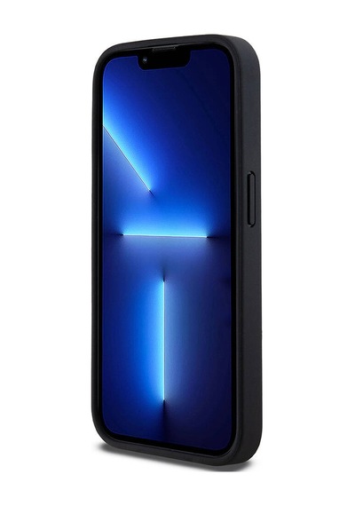 Apple Uyumlu iPhone 15 Pro Max Kılıf Dkny Lisanslı 3d Yazılı Repeat Texture Pattern Kapak Siyah