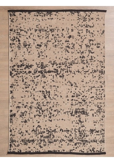 Bohem Tarz Geometrik Desenli Pamuk Taban Bej Renk Şönil Kilim