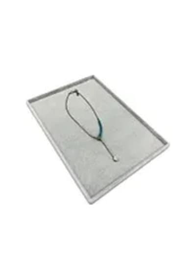 Süet Kumaş Gri Renk 34/24 Cm Takı Servis Sunum Tablası