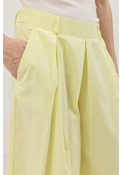 Antioch Pileli Culotte Pantolon Sarı