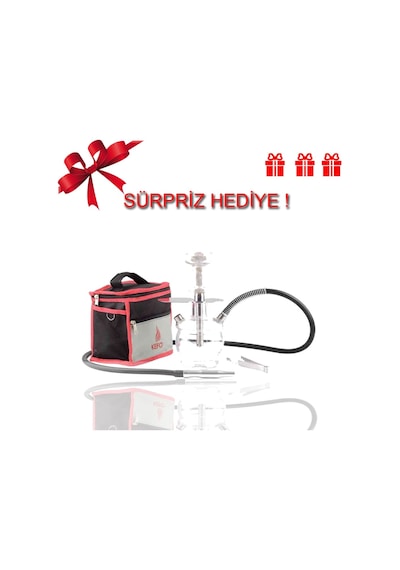 Kefo Trip Paslanmaz Çelik Gövde Orta Boy Cam Nargile Takım