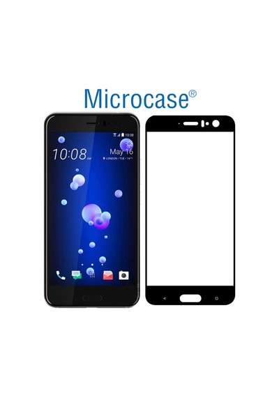 Htc U11 Tam Kaplayan Çerçeveli Tempered Cam Koruma