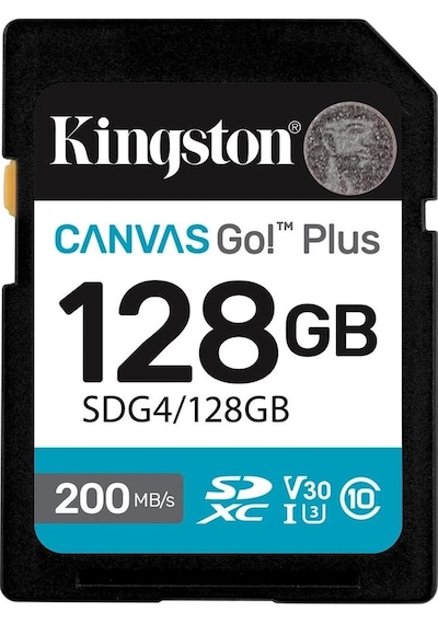 Kingston Sdg4-128gb 128gb Sdxc Canvas Go Plus Gen4 200mb-s C10 Uhs-ı U3 V30 Hafıza Kartı