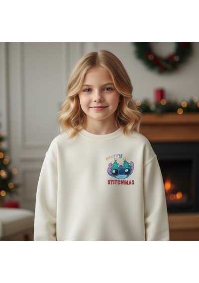 Stitch Kız Çocuk Sweatshirt St09524 Bej
