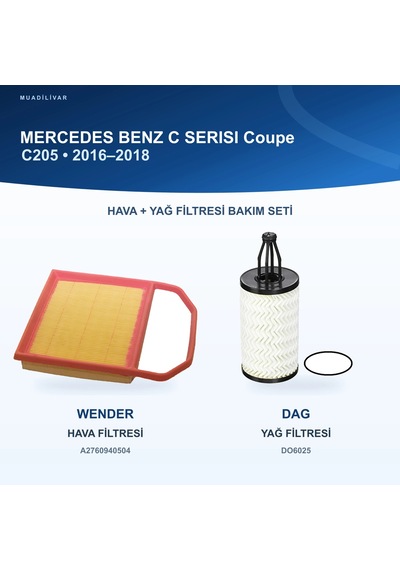 Mercedes Benz C C205 Hava+yağ Filtre Bakım Seti