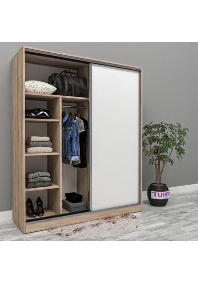 Lineer Sürgülü Gardırop Mdf Antrasit Lineer Sürgülü Gardırop Mdf Antrasit