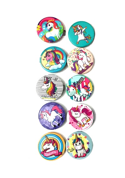 10 Adet Unicorn Rozet Hediyelik Tek Boynuzlu At Yaka Rozetleri