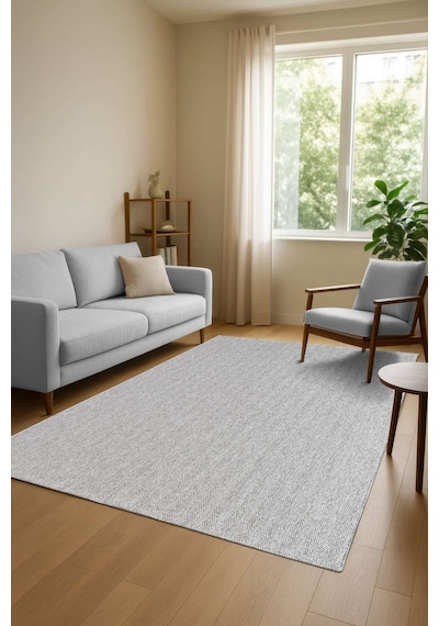 Venüs Sisal Antrasit Modern Dokuma Kilim Hasır Halı Gri