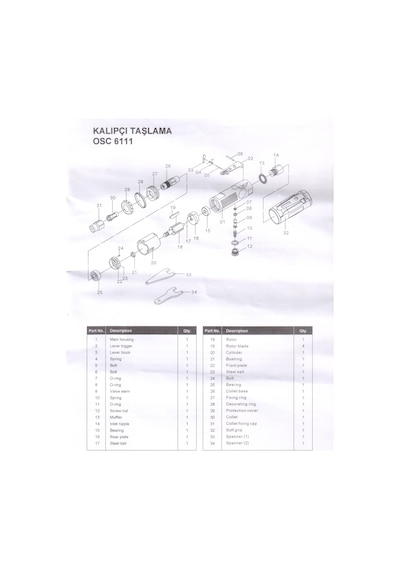 Osacar Osc6111k Havalı Kalıpçı Taşlama