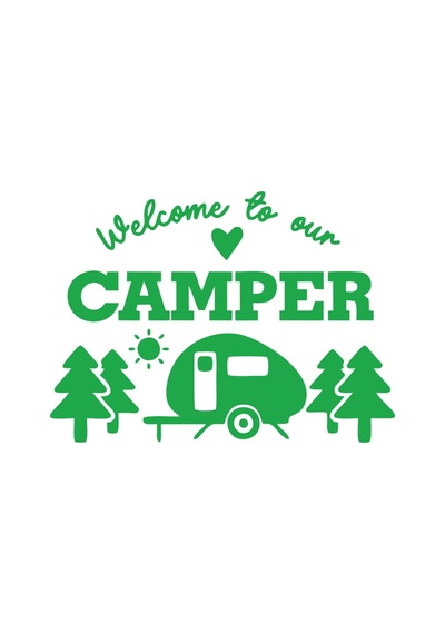 Camper Sticker 17x17 Cm Yeşil