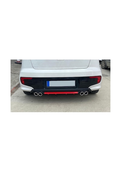 Fiat Punto Uyumlu Body Kit Difüzör 4 Çıkış Yuvarlak Kırmızı