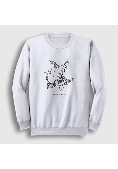 Presmono Unisex Cry Baby Lil Peep Sweatshirt Beyaz