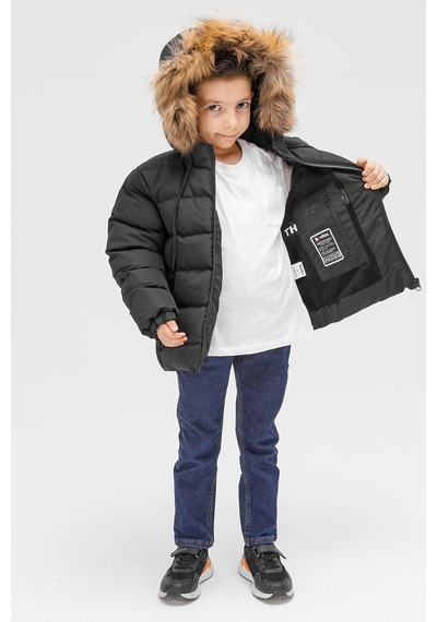 Benittokids Erkek Çocuk Natürel Kürklü Mont 51289 Siyah
