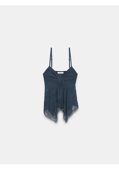 Dilvin 32768 Askılı Dantel Top-indigo İndigo