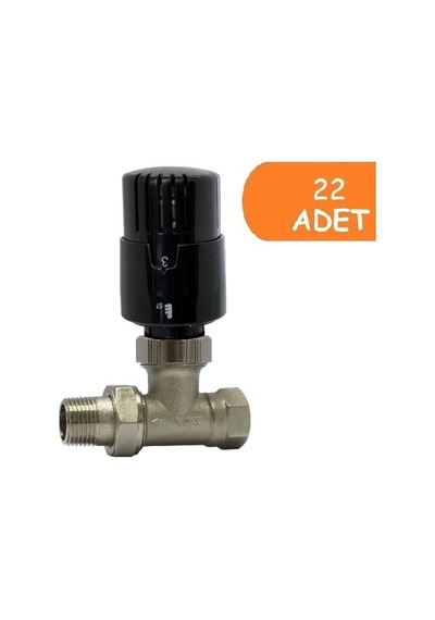 10 Adet Eca Trv4 Termostatik Düz Radyatör Valfi Petek Vanası Siyah 802120117