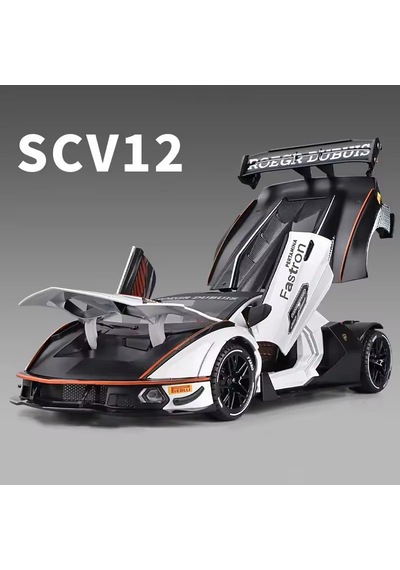 Hobiez World Orjinal 1:24 Lisanslı Çek - Bıraklı Metal Lamborghini Essenza SCV12 Model Araba