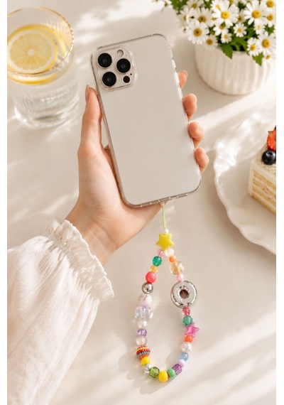 Name Pop S Telefon Askısı, Boncuklu Telefon Charmı Ve Çanta Aksesuarı Model 2