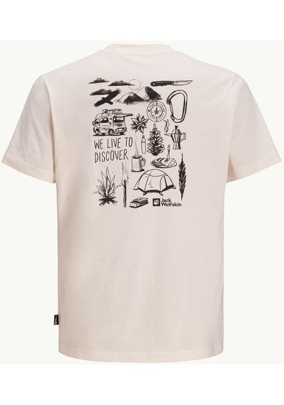 Jack Wolfskin Discover T M Erkek T-shirt-28373-krem Krem
