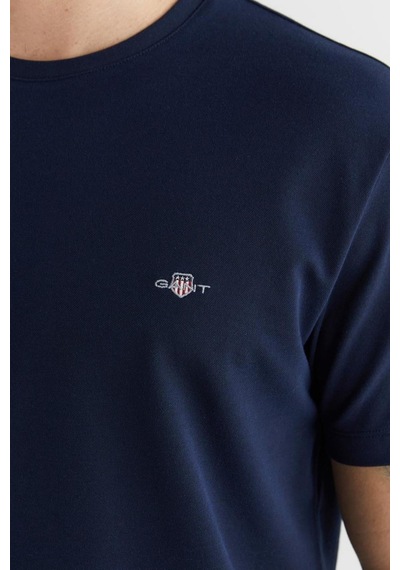 Gant Erkek Lacivert Bisiklet Yaka Regular Fit Logolu T-shirt-14842