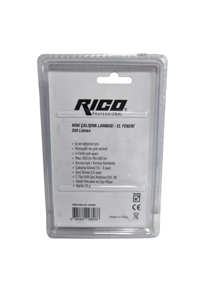 Rico Mini Çalışma Lambası-el Feneri Kırmızı - Siyah