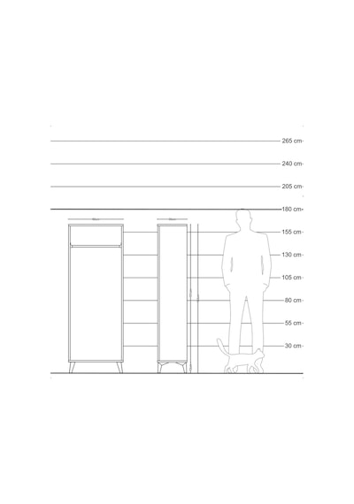 Arges Dolap Tek Raflı Kapaklı Tek Askılı 60x30x163 Antrasit-aytaşı Antrasit