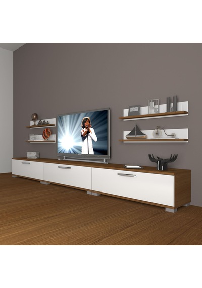 Decoraktiv Eko 270r Slm Tv Ünitesi Tv Sehpası Ceviz - Beyaz