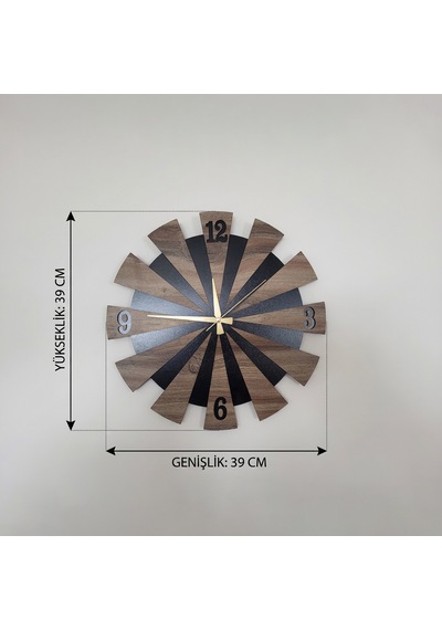 Doalino Retro Işınsal Tasarım Premium Ahşap Duvar Saati